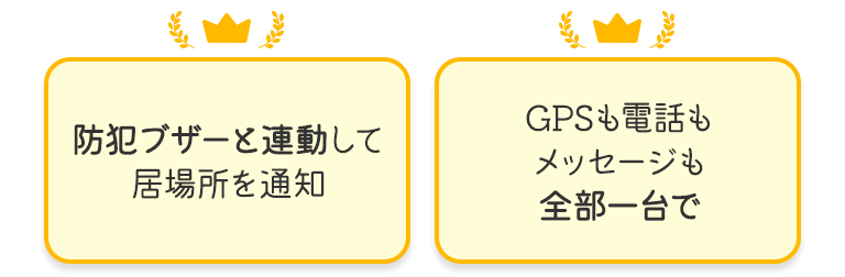 防犯ブザーと連動して居場所を通知 GPSも電話もメッセージも全部一台で