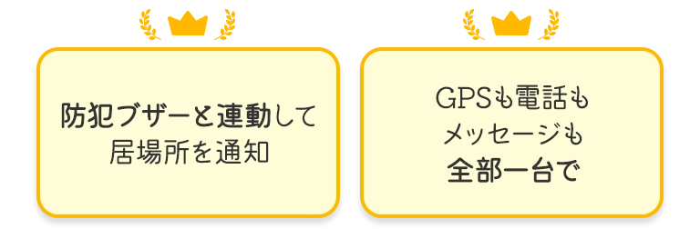 防犯ブザーと連動して居場所を通知 GPSも電話もメッセージも全部一台で