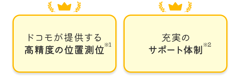 ドコモが提供する 高精度の位置測位※1 充実のサポート体制※2